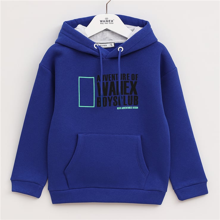 Erkek Çocuk Uzun Kol Kalın Kapüşonlu Sweatshirt - 16013