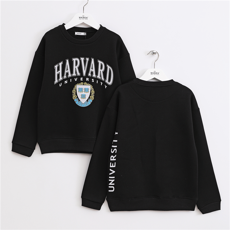 Erkek Çocuk Şardonlu Uzun Kol Kalın Bisiklet Yaka Sweatshirt - 16213