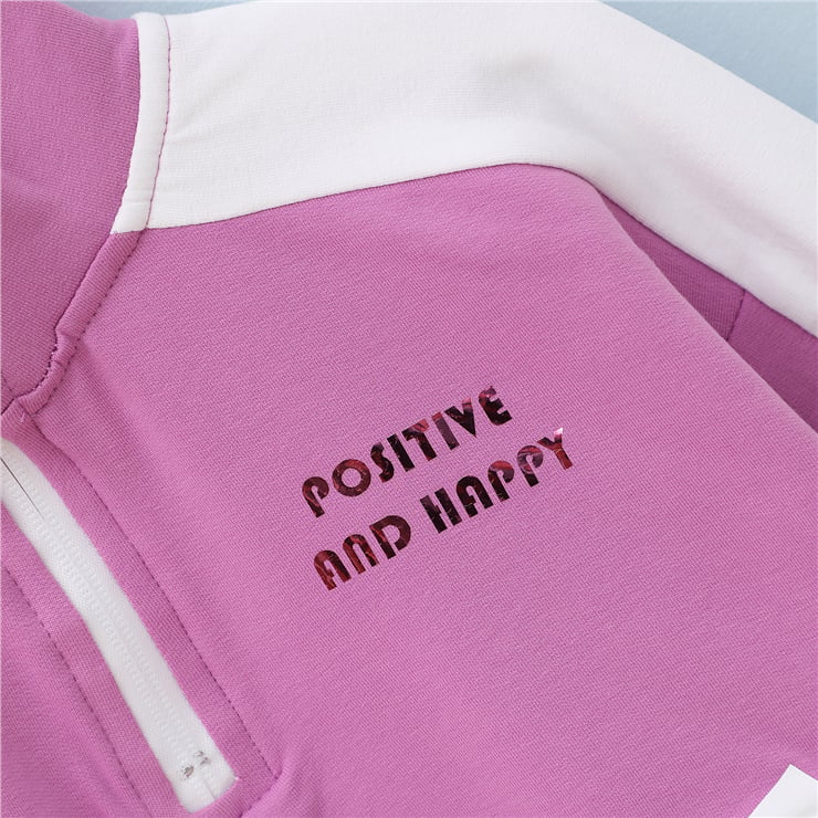 Kız Çocuk Dik Yaka Yarım Fermuarlı Şardonlu Uzun Kol Kalın Sweatshirt - 31989