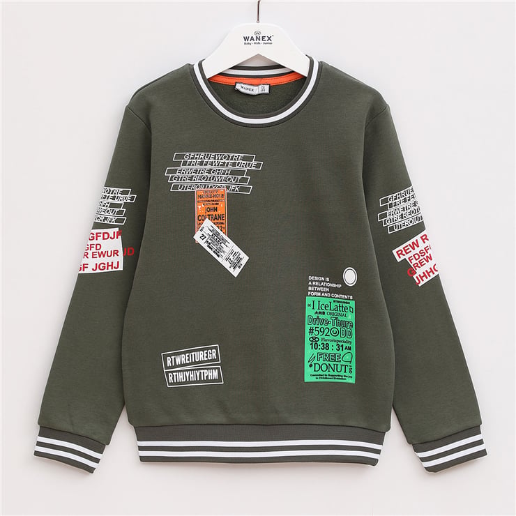 Erkek Çocuk Uzun Kol Kalın Sweatshirt - 15534