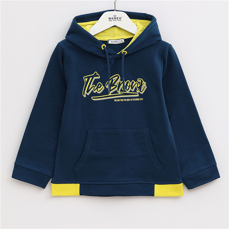 Erkek Çocuk Uzun Kol Kalın Kapüşonlu Sweatshirt - 15497