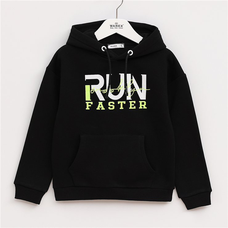 Erkek Çocuk Uzun Kol Kalın Kapüşonlu Sweatshirt - 16014