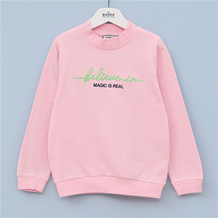 Kız Çocuk Uzun Kol Kalın Sweatshirt - 31438