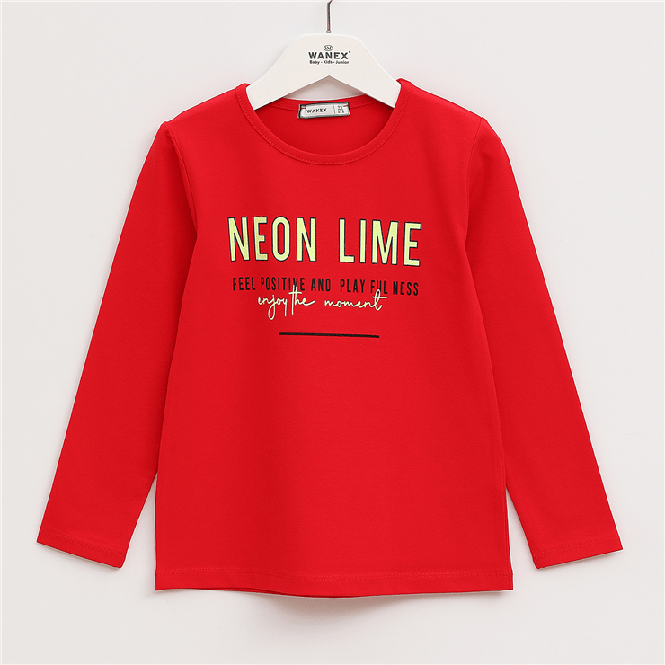 Kız Çocuk Uzun Kol İnce Tişört - 31948
