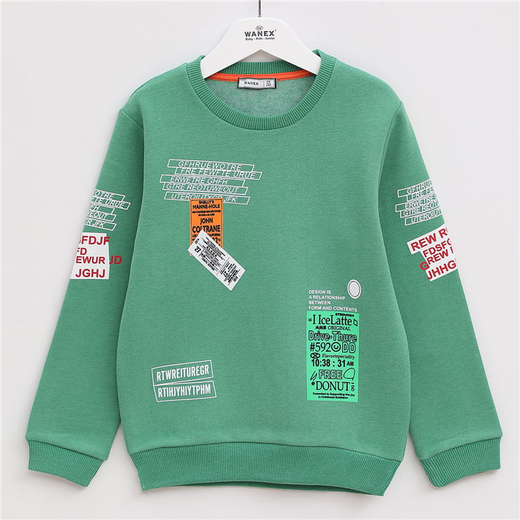 Erkek Çocuk Uzun Kol Kalın Sweatshirt - 15534