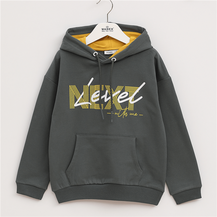 Erkek Çocuk Uzun Kol Kalın Kapüşonlu Sweatshirt - 15971