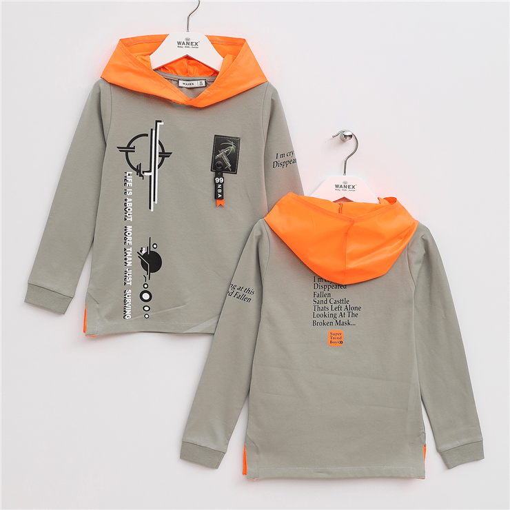 Erkek Çocuk Kapüşonlu Mevsimlik Sweatshirt - 15767