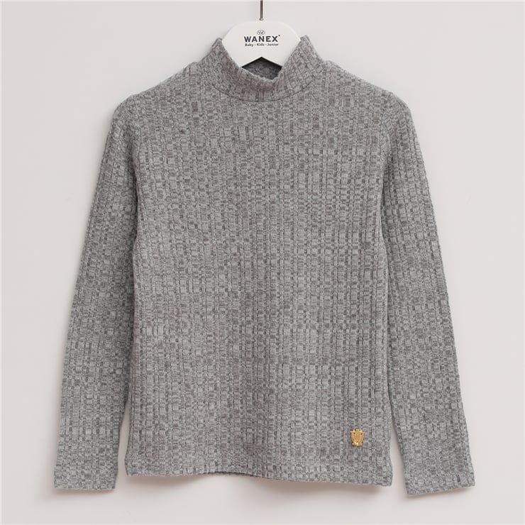 Kız Çocuk Balıkçı Yaka Uzun Kol Kaşkorse Sweat - 31938