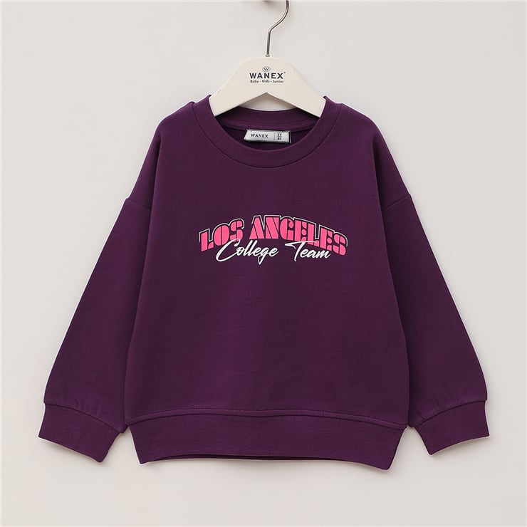 Kız Çocuk Uzun Kol Kalın Sweatshirt - 32597