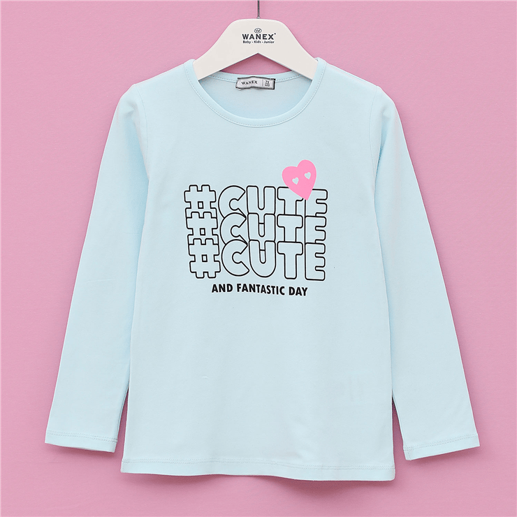 Kız Çocuk Uzun Kol İnce Tişört - 31617
