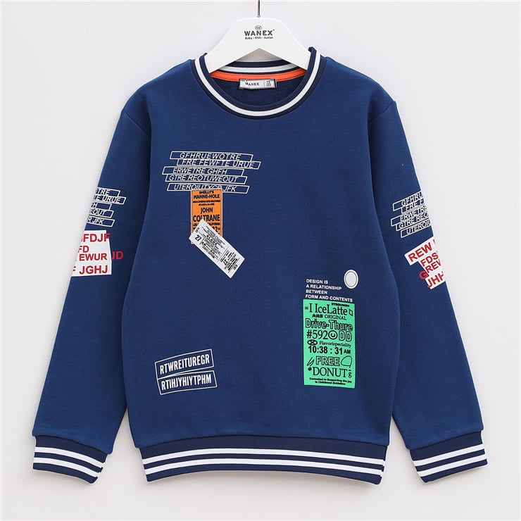 Erkek Çocuk Uzun Kol Kalın Sweatshirt - 15534