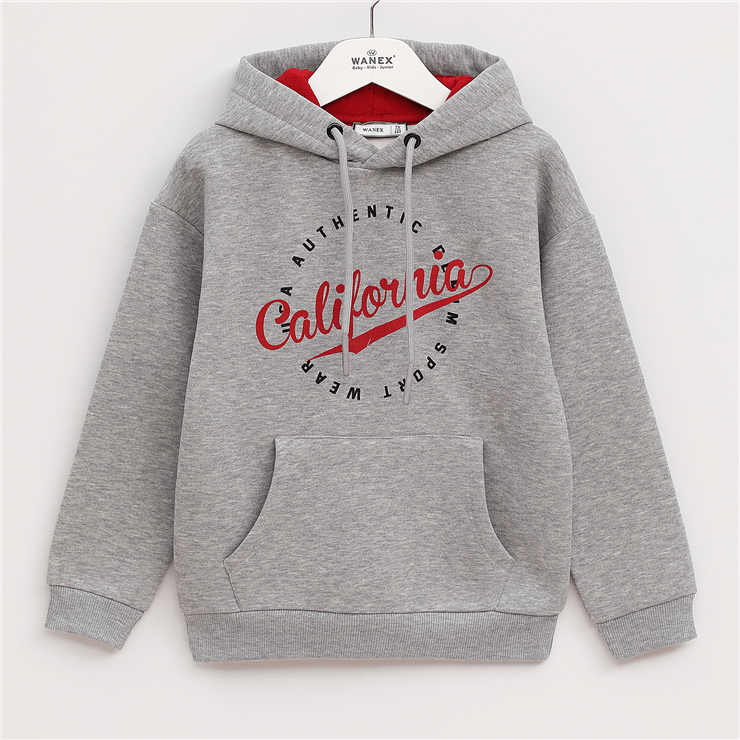 Erkek Çocuk Uzun Kol Kalın Kapüşonlu Sweatshirt - 16028