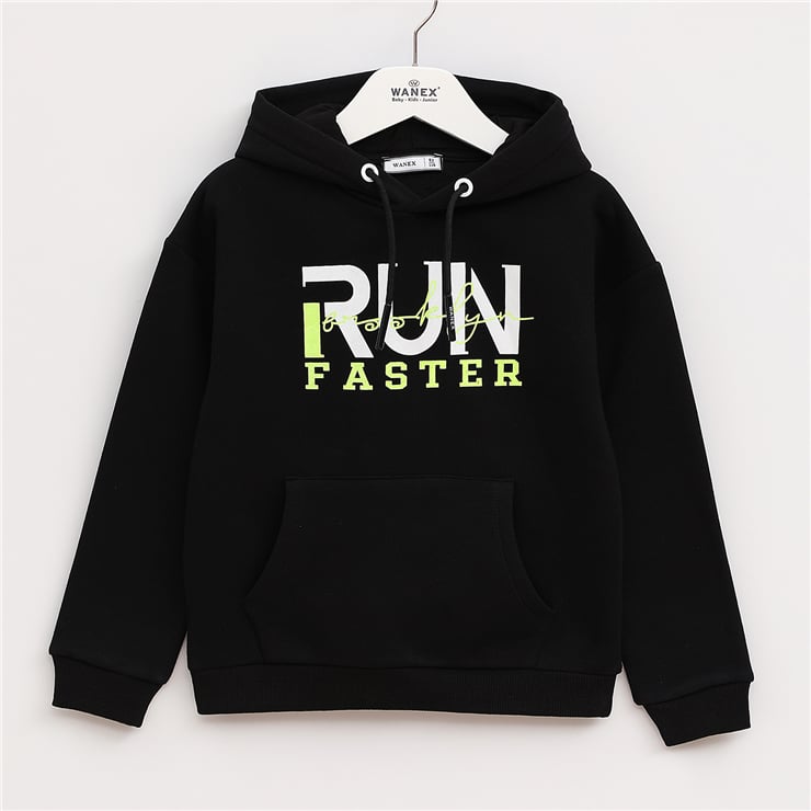 Erkek Çocuk Uzun Kol Kalın Kapüşonlu Sweatshirt - 16014