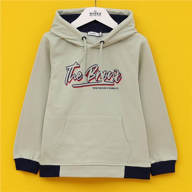 Erkek Çocuk Uzun Kol Kalın Kapüşonlu Sweatshirt - 15497