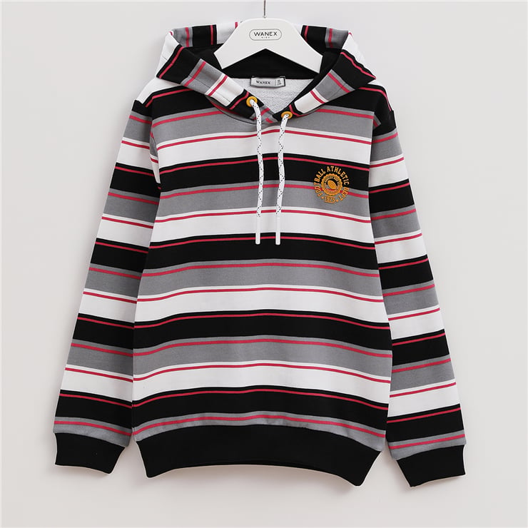 Erkek Çocuk Kapüşonlu Uzun Kol İnce Sweatshirt - 16224