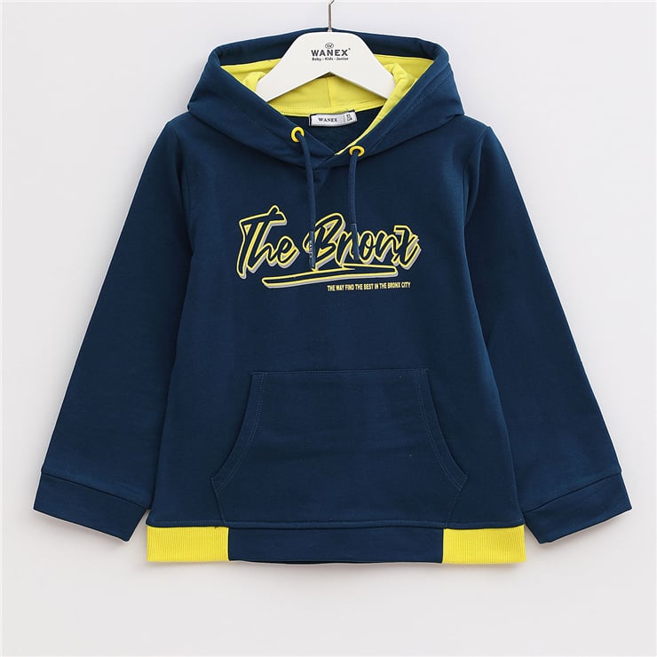 Erkek Çocuk Uzun Kol Kalın Kapüşonlu Sweatshirt - 15497