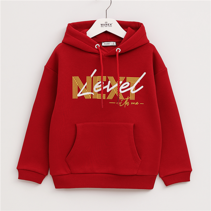 Erkek Çocuk Uzun Kol Kalın Kapüşonlu Sweatshirt - 15971