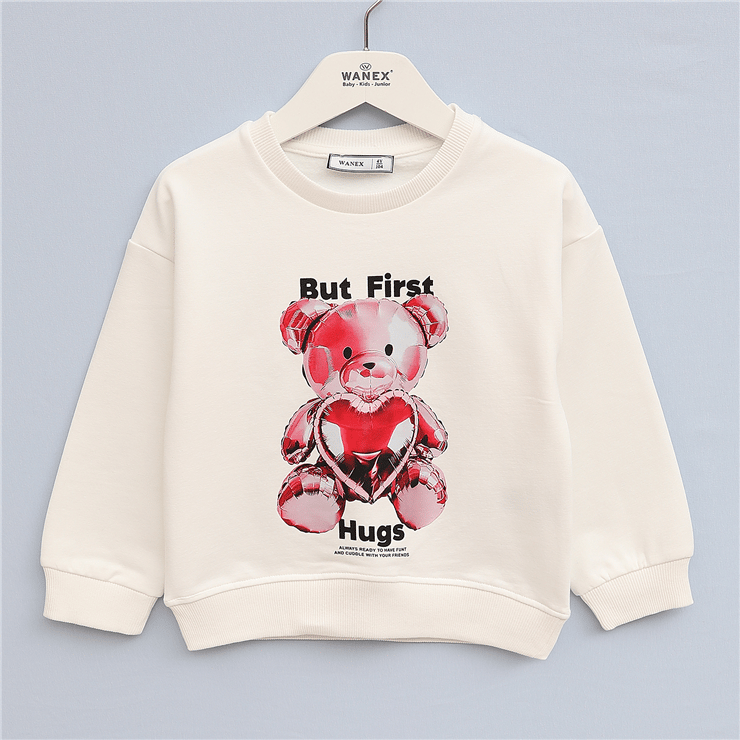 Kız Çocuk Uzun Kol Kalın Sweatshirt - 32681