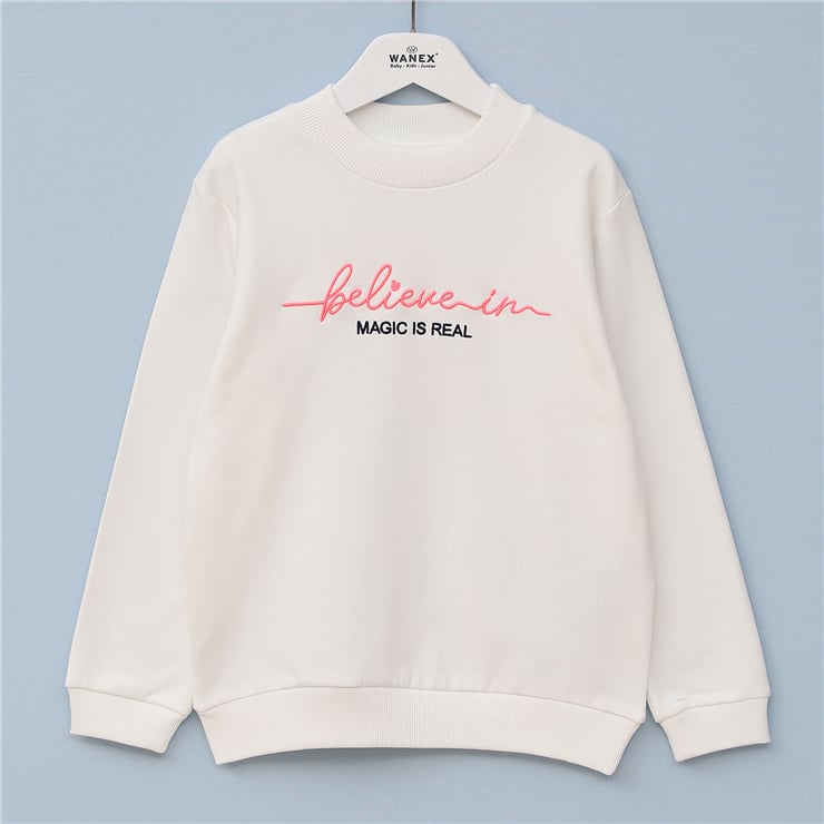 Kız Çocuk Uzun Kol Kalın Sweatshirt - 31438