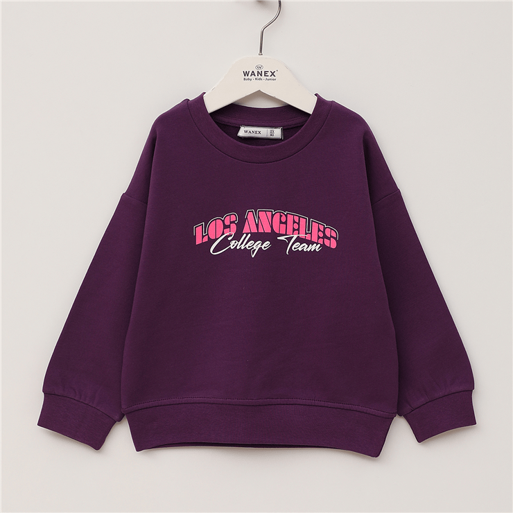 Kız Çocuk Uzun Kol Kalın Sweatshirt - 32597