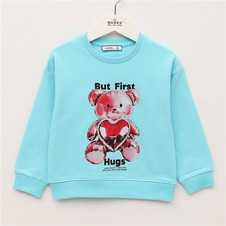 Kız Çocuk Uzun Kol Kalın Sweatshirt - 32681