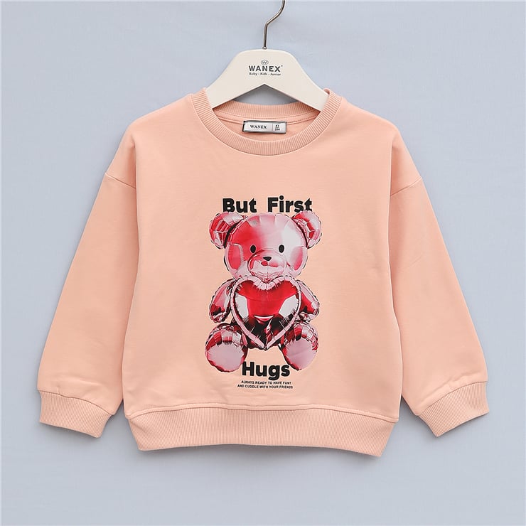 Kız Çocuk Uzun Kol Kalın Sweatshirt - 32681