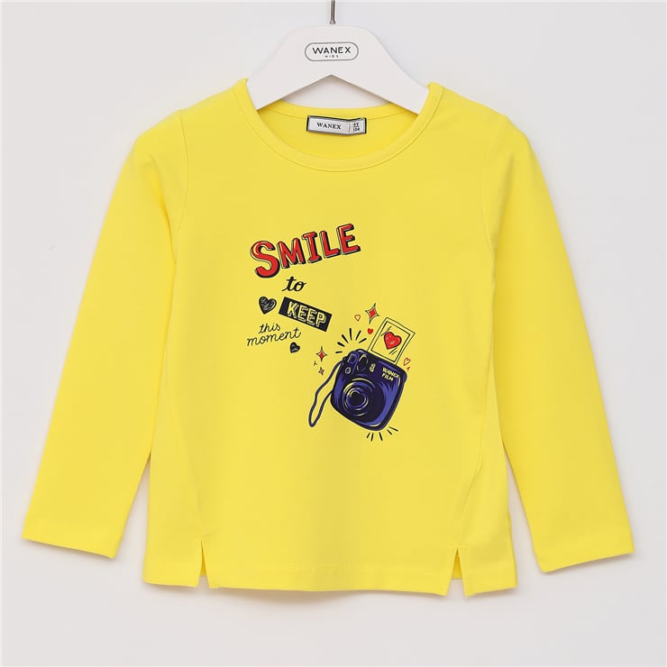 Kız Çocuk Uzun Kol İnce Tişört - 32211