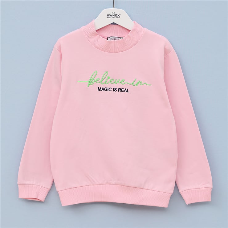 Kız Çocuk Uzun Kol Kalın Sweatshirt - 31438