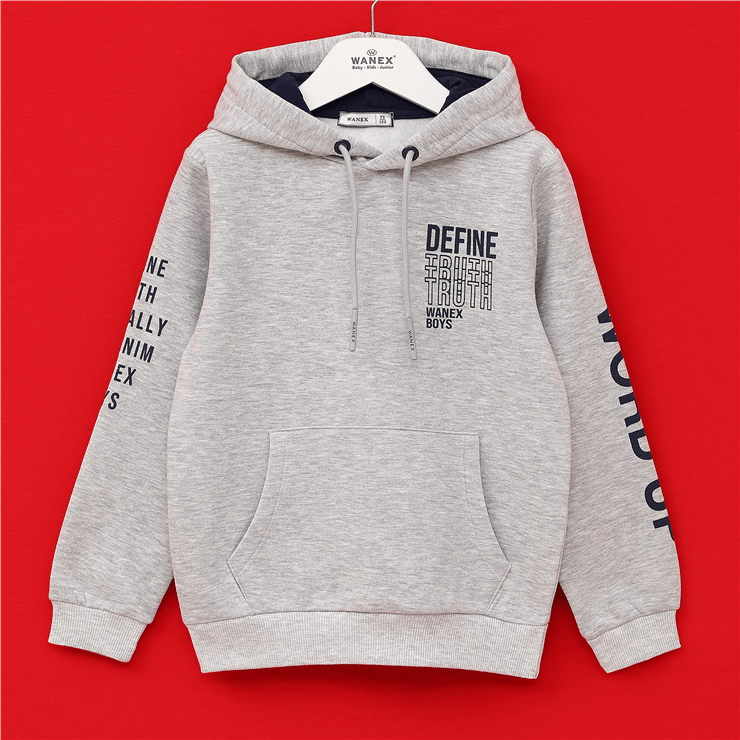 Erkek Çocuk Uzun Kol Kalın Kapüşonlu Sweatshirt - 16004