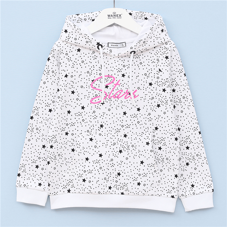 Kız Çocuk Uzun Kol İnce Kapüşonlu Sweatshirt - 31703