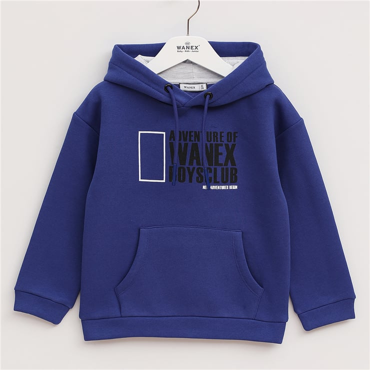 Erkek Çocuk Uzun Kol Kalın Kapüşonlu Sweatshirt - 16013