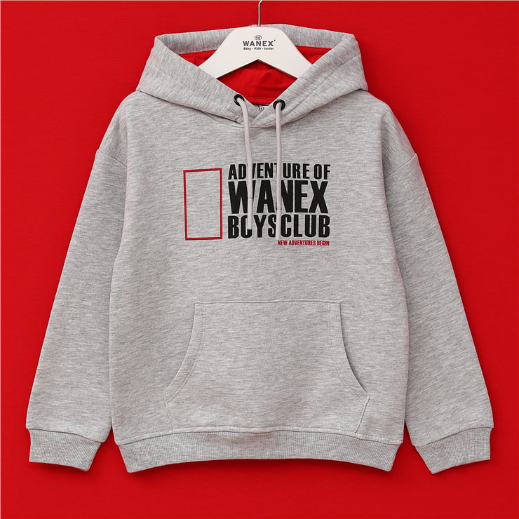 Erkek Çocuk Uzun Kol Kalın Kapüşonlu Sweatshirt - 16013