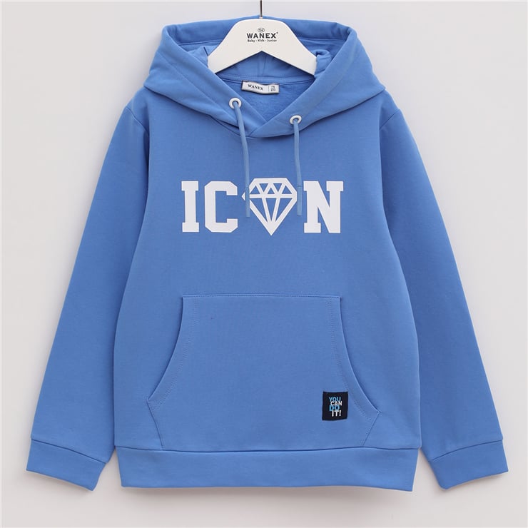 Erkek Çocuk Uzun Kol Kalın Kapüşonlu Sweatshirt - 15401