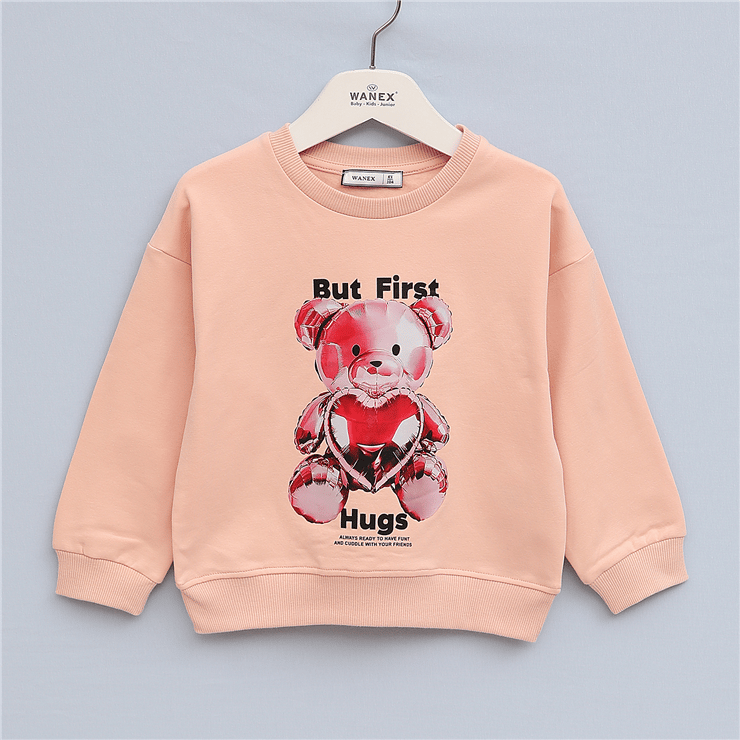 Kız Çocuk Uzun Kol Kalın Sweatshirt - 32681