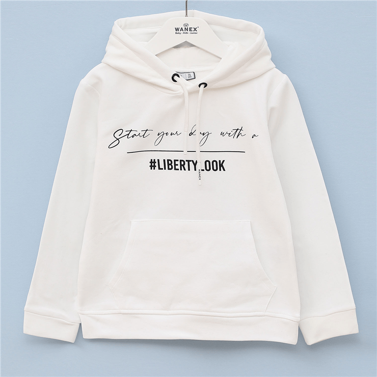 Kız Çocuk Uzun Kol Kalın Kapüşonlu Sweatshirt - 31606