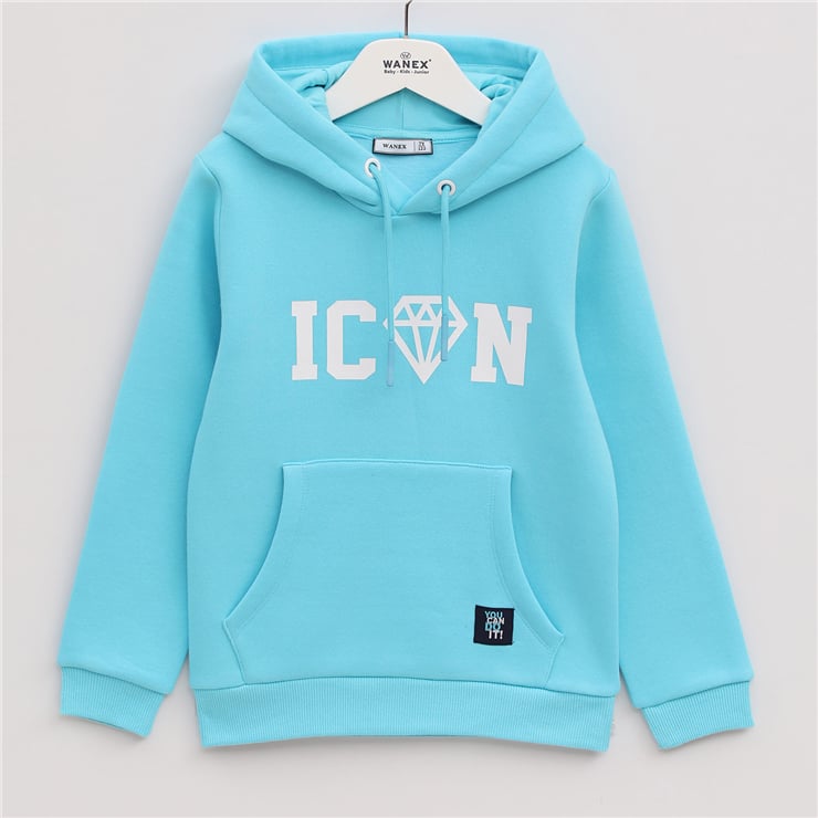 Erkek Çocuk Uzun Kol Kalın Kapüşonlu Sweatshirt - 15401