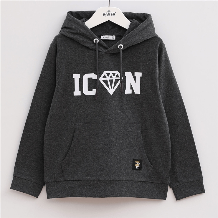 Erkek Çocuk Uzun Kol Kalın Kapüşonlu Sweatshirt - 15401