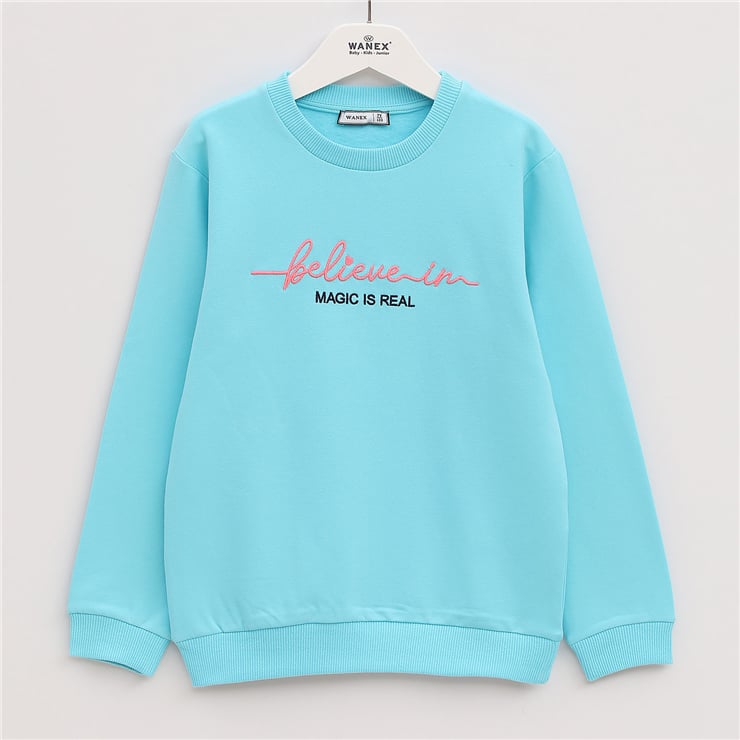 Kız Çocuk Uzun Kol Kalın Sweatshirt - 31438