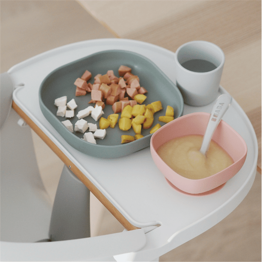 BEABA 4 Piece Silicone Feeding Set - Eucalyptus