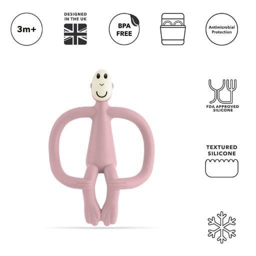 Matchstick Monkey Silikon Diş Kaşıyıcı Monkey Pembe