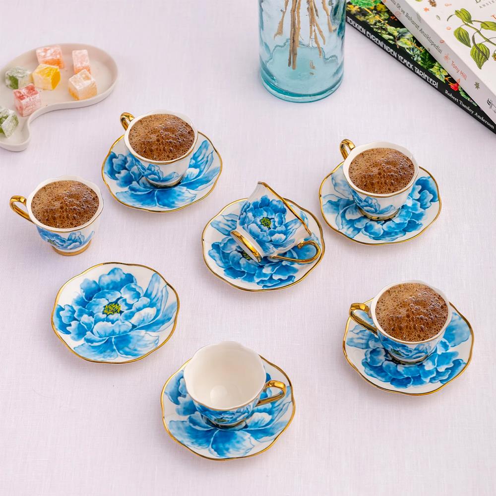 EMSAN DORA 6 KİŞİLİK KAHVE FİNCAN TAKIMI 80ML