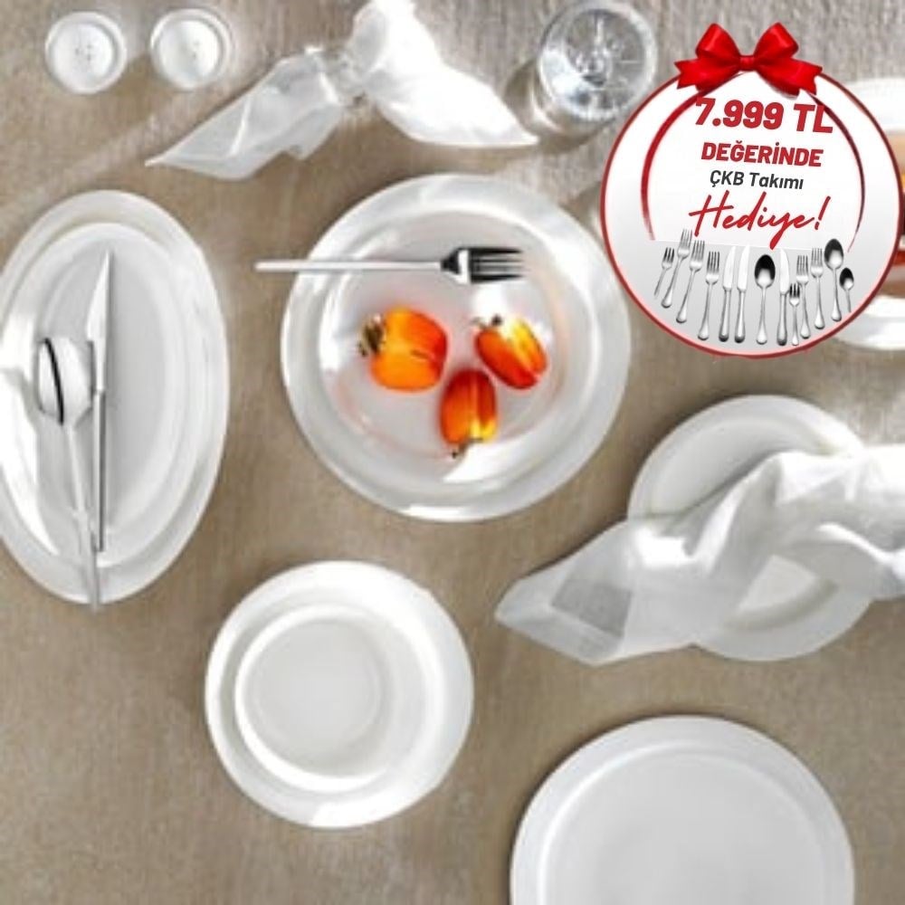 Schafer Superfine Bone Lux Yemek Takımı 56 Parça-Platin