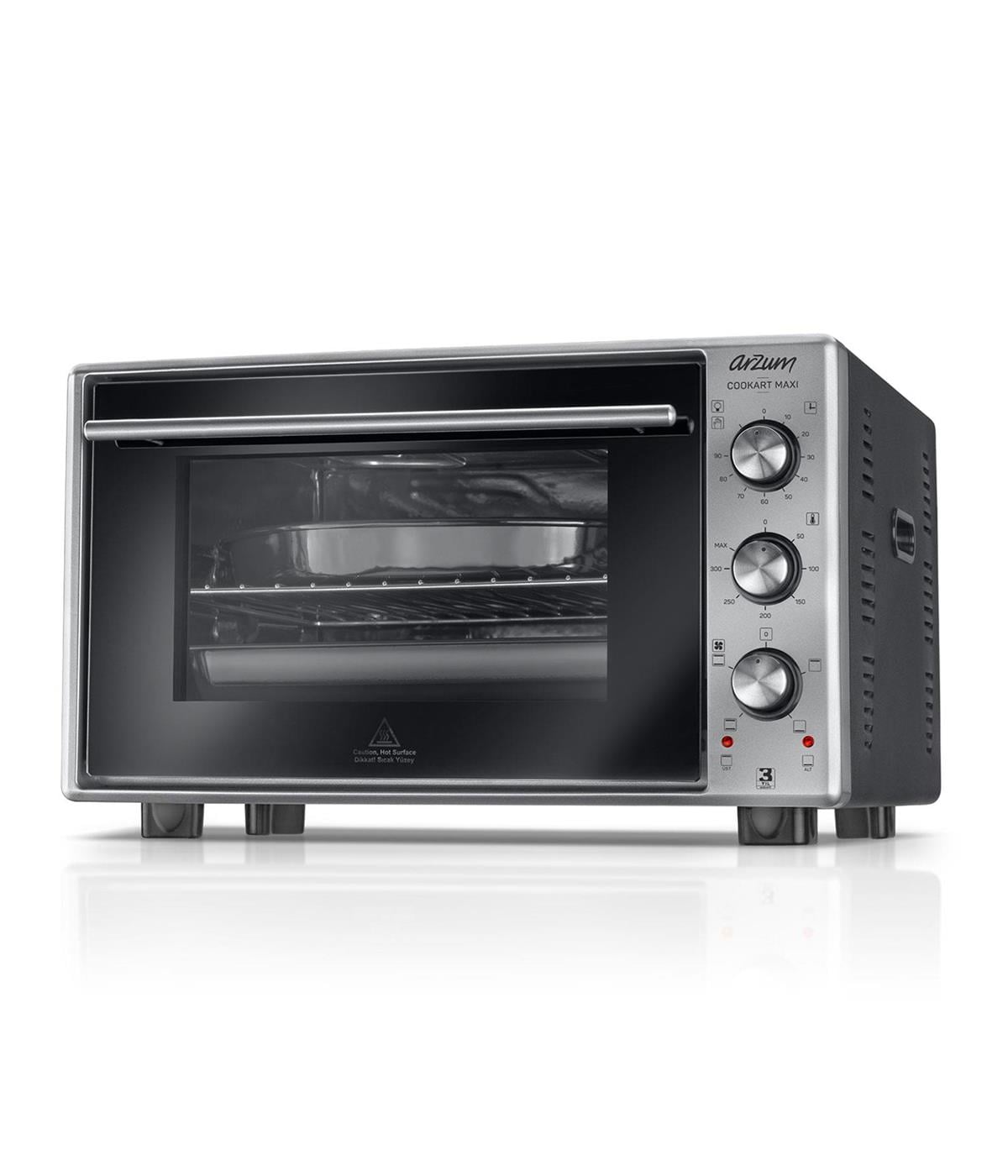 ARZUM AR2002 INOX COOKART MAXI 50LT ÇİFT CAMLI MİNİ FIRIN