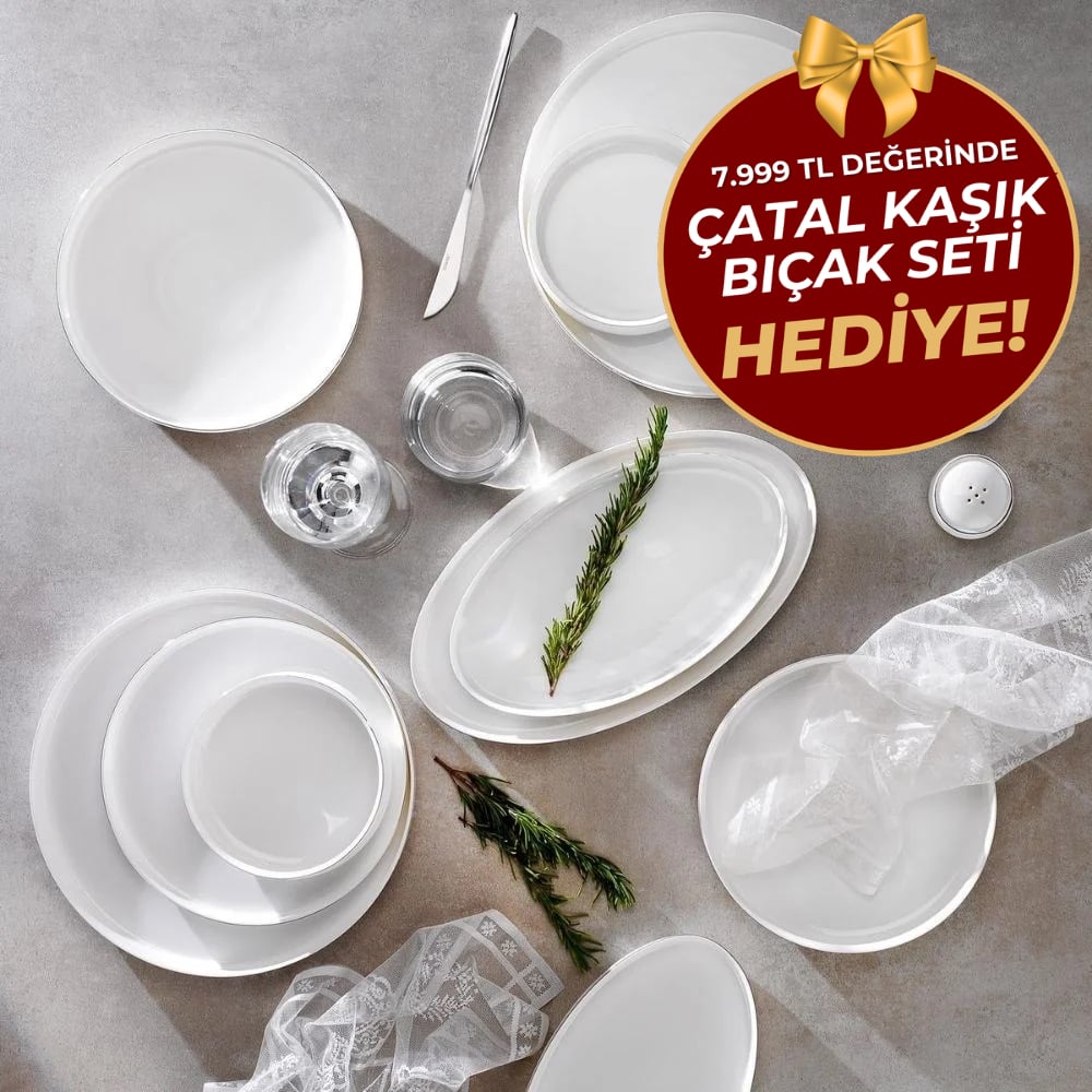 Schafer Superfine Bone Lumiere Yemek Takımı 56 Parça-Platin