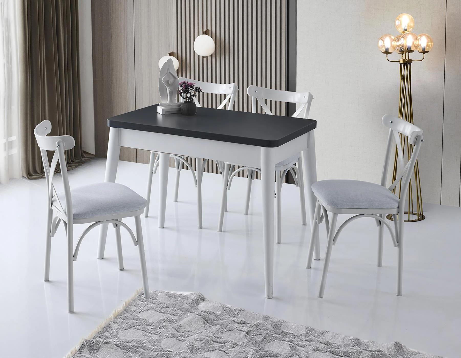 NECO DO-1283 DOLUNAY MASA V-43 EKOL 4 SANDALYE TAKIM