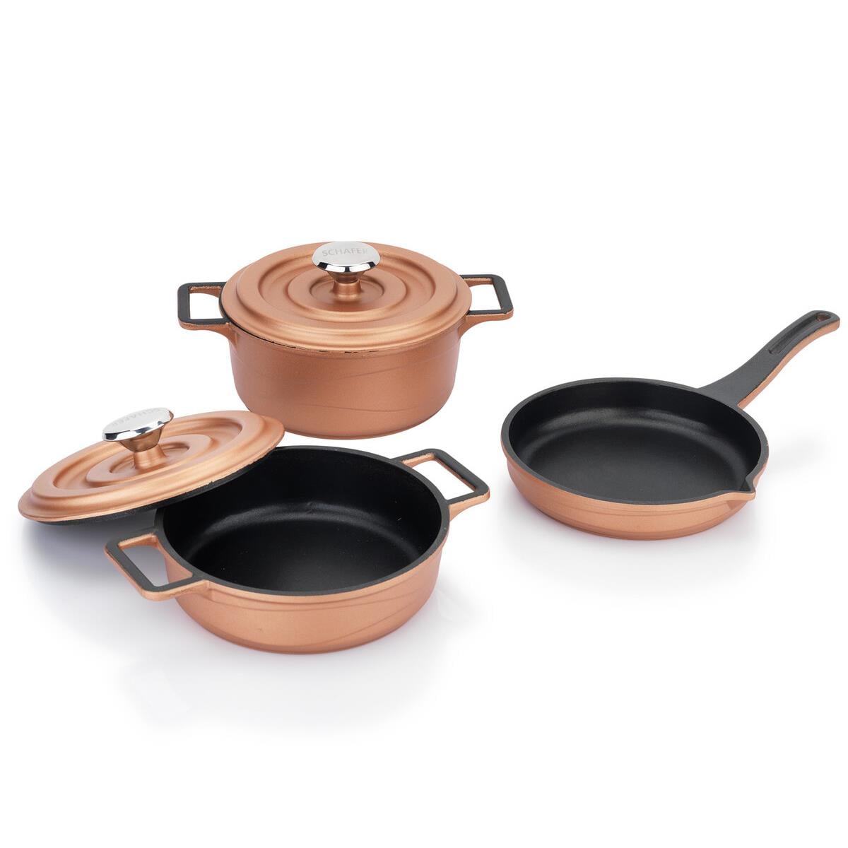 SCHAFER 1S5737-20003-ROS01 PRO CAST MİNİ DÖKÜM TENCERE SETİ 5 PRÇ ROSEGOLD