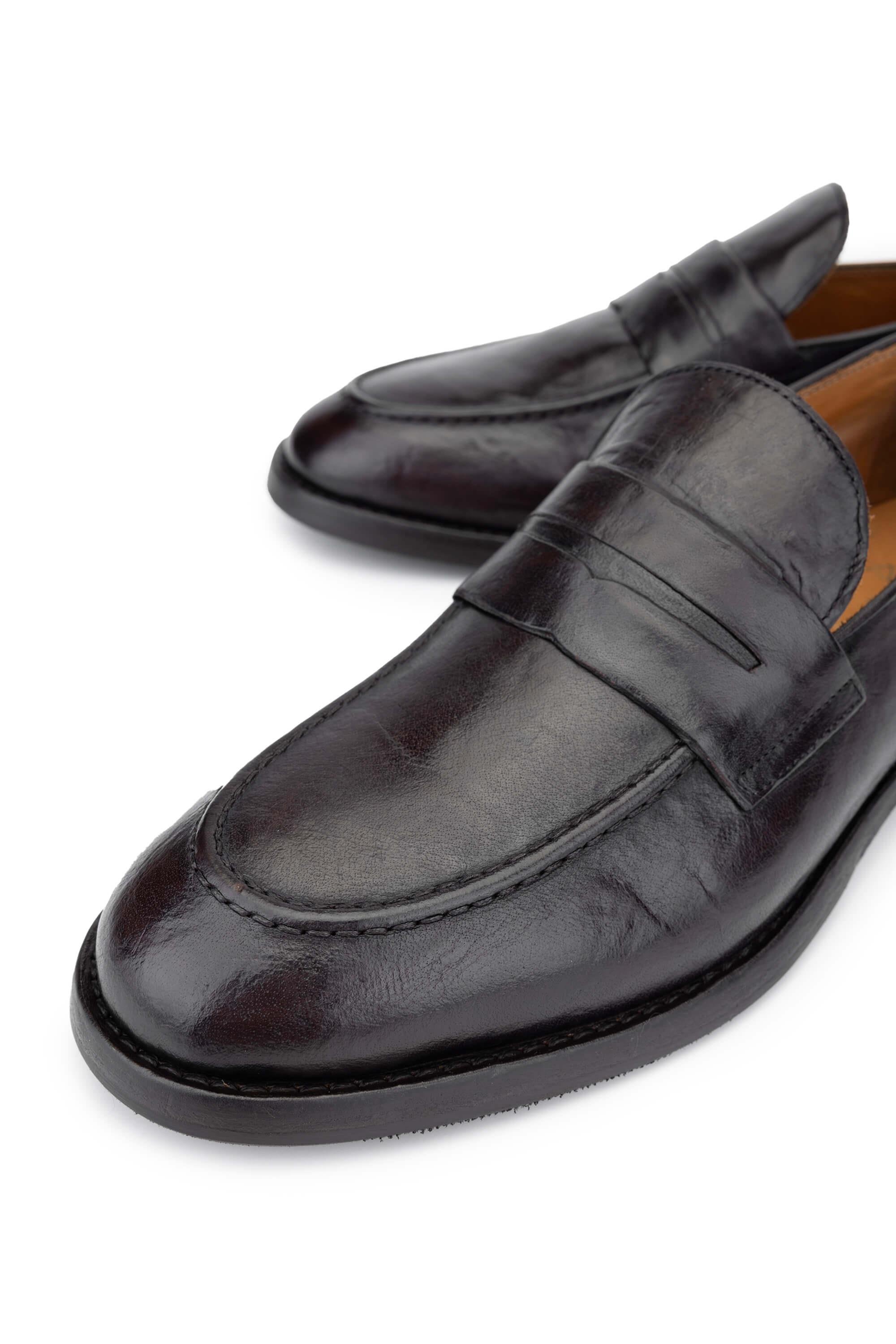 Alexander Hotto Erkek Hakiki Deri Koyu Kahverengi Klasik Ayakkabı