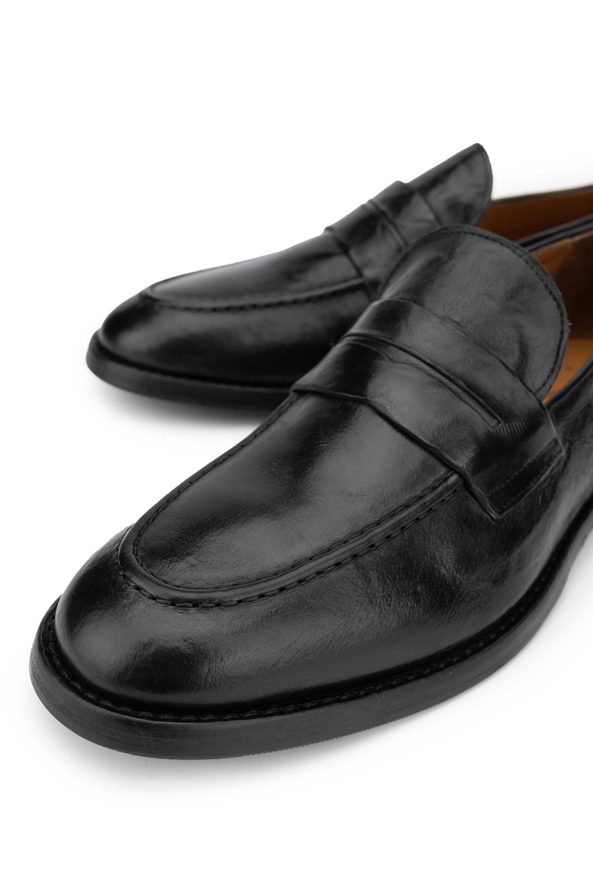 Alexander Hotto Erkek Hakiki Deri Siyah Klasik Ayakkabı