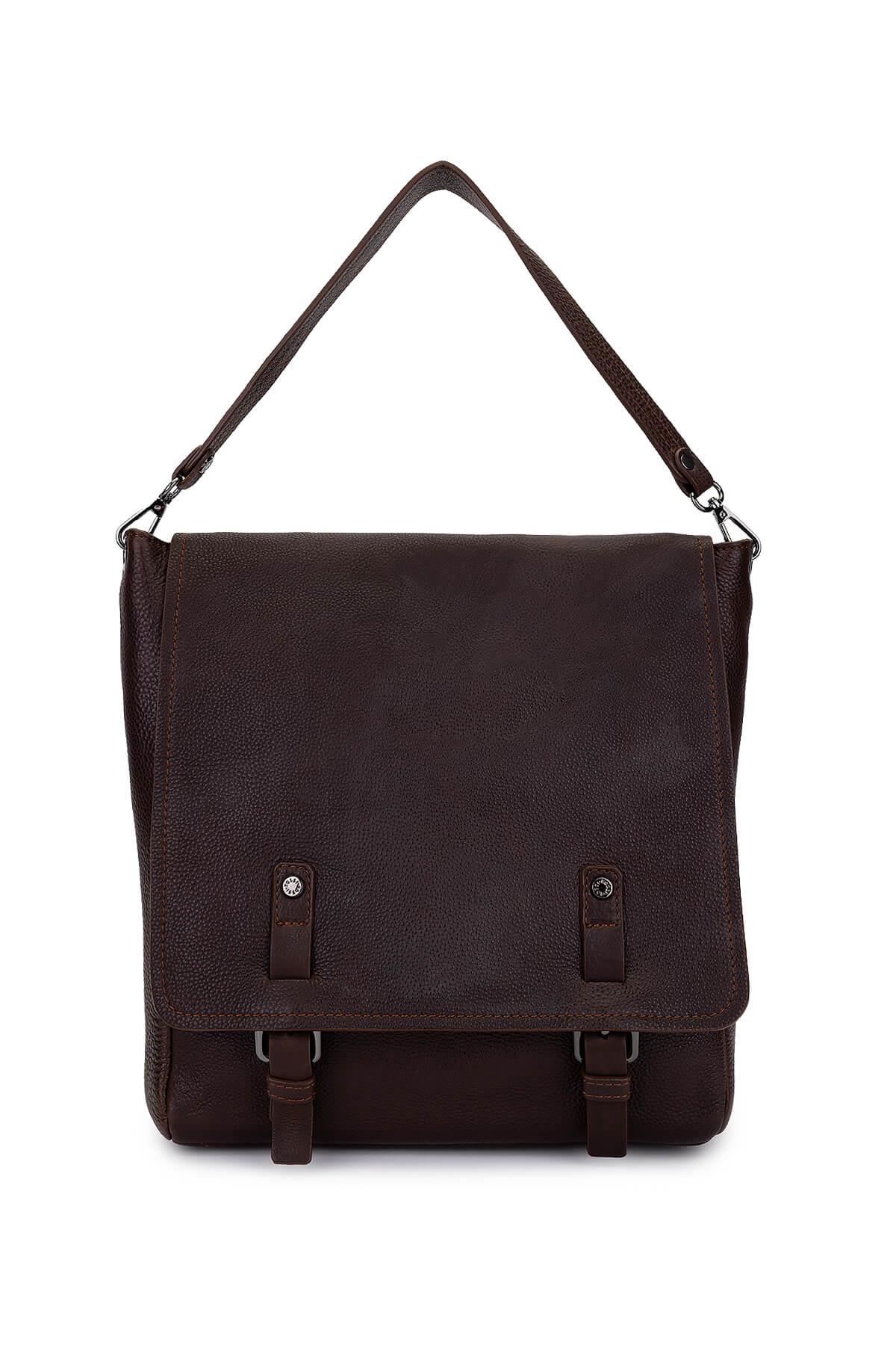 Bruno Rossi Bag Erkek Hakiki Deri Kahverengi Sırt Çantası