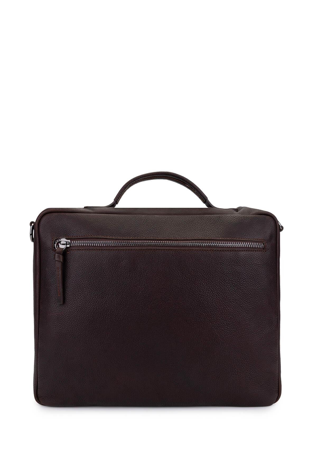 Bruno Rossi Bag Erkek Hakiki Deri Kahverengi Evrak Çantası